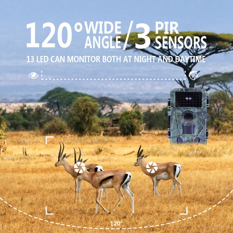 WiFi Trail Camera: 4K 60MP 120-Degree Sensing Angle, 0.3s Rapid Trigger - IP66 Waterproof 940nm Invisible Infrared Lights Night Vision Trail Camera for Outdoor Hunting, Wildlife Photography, Home Surv - Image 4