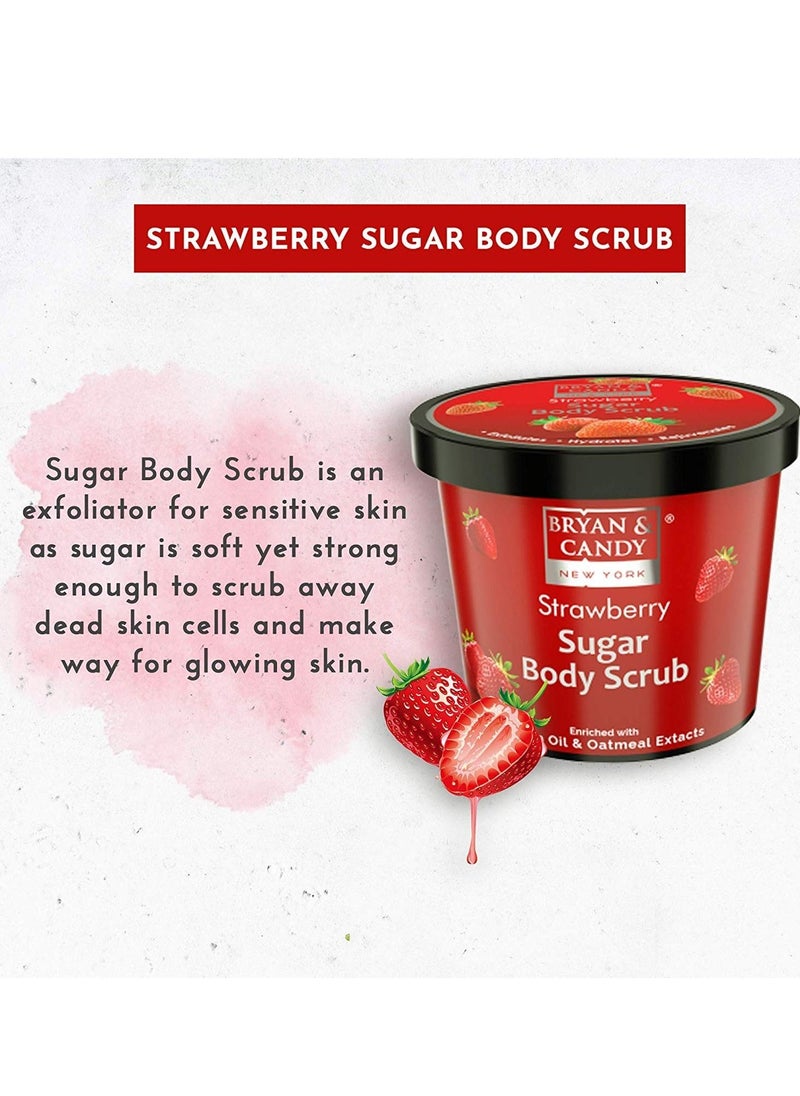 BRYAN & CANDY Strawberry Bath Tub Kit Gift For Women And Men Complete Home Spa Experience Shower Gel Hand & Body Lotion Sugar Scrub Body Polish  - Image 2