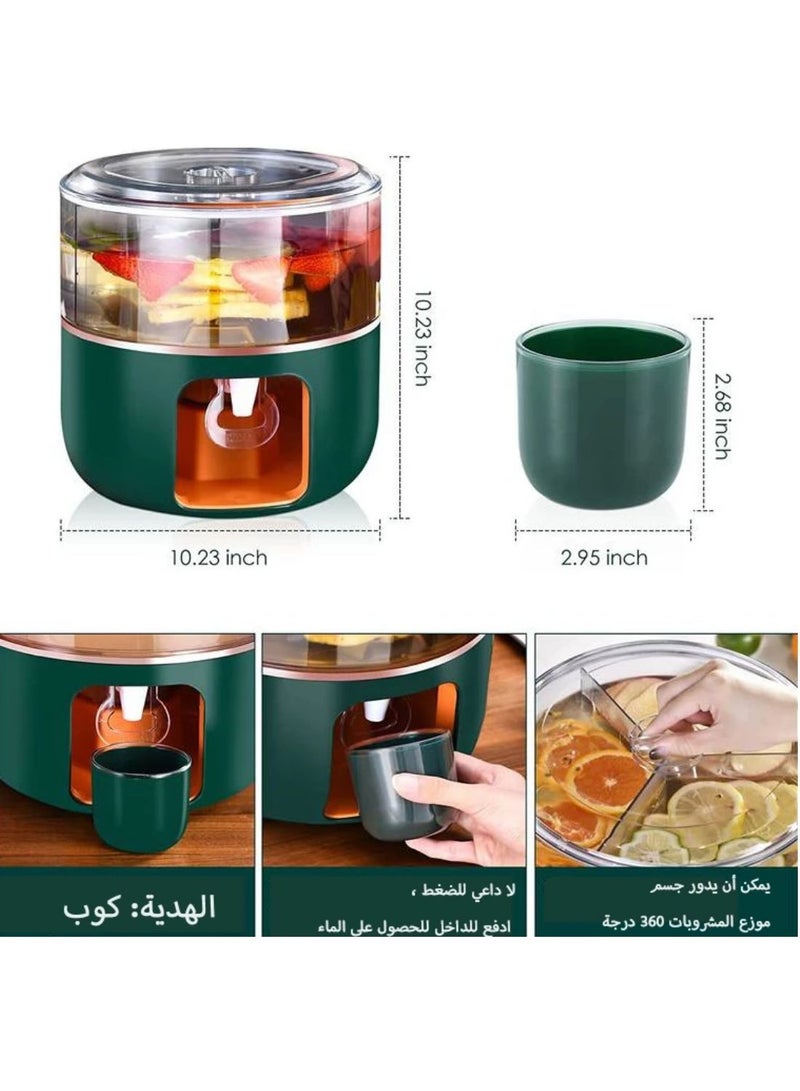 Fashion Rotating Beverage Dispenser for Home Fruit Juice Drink 1.7L Per Tank Rotating Cold Beverage Dispensers-White - Image 5