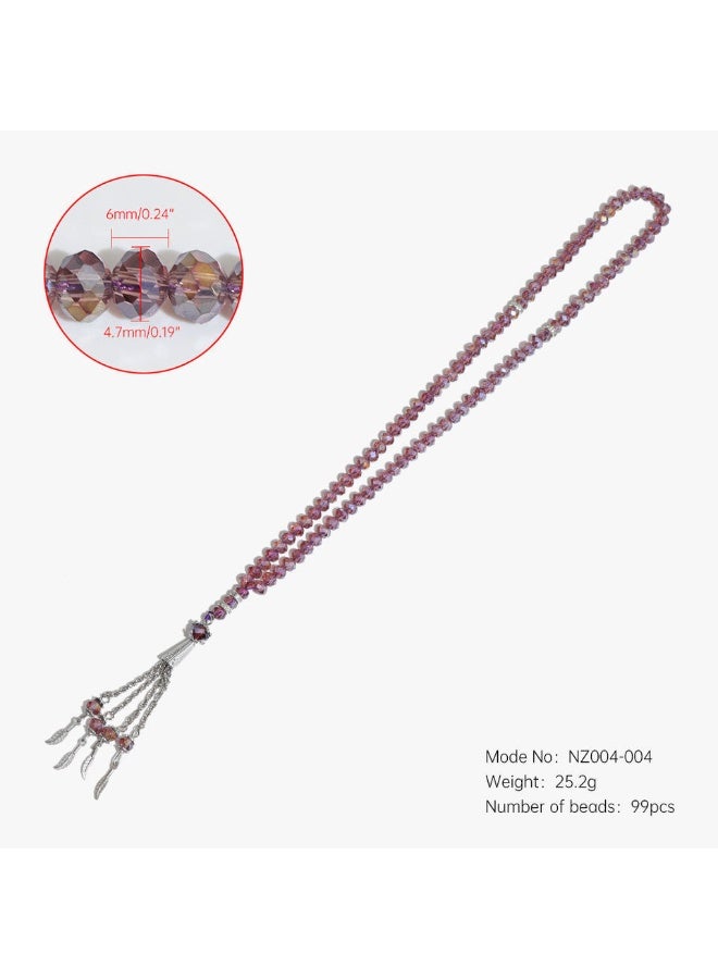 NIBEMINENT 99 Muslim Prayer Beads Medium Purple/8mm