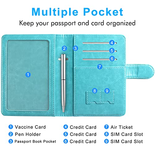 ACdream Unisex Faux Leather Passport and Vaccine Card Holder, RFID Blocking, Z-Flower, 20 x 3.5 x 2.5 in - Image 4