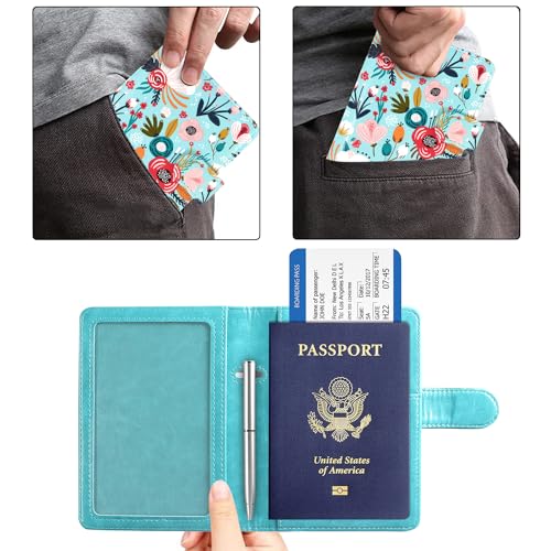 ACdream Unisex Faux Leather Passport and Vaccine Card Holder, RFID Blocking, Z-Flower, 20 x 3.5 x 2.5 in - Image 5