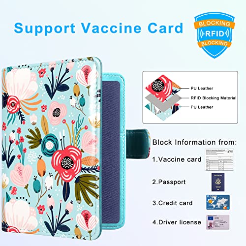 ACdream Unisex Faux Leather Passport and Vaccine Card Holder, RFID Blocking, Z-Flower, 20 x 3.5 x 2.5 in - Image 3