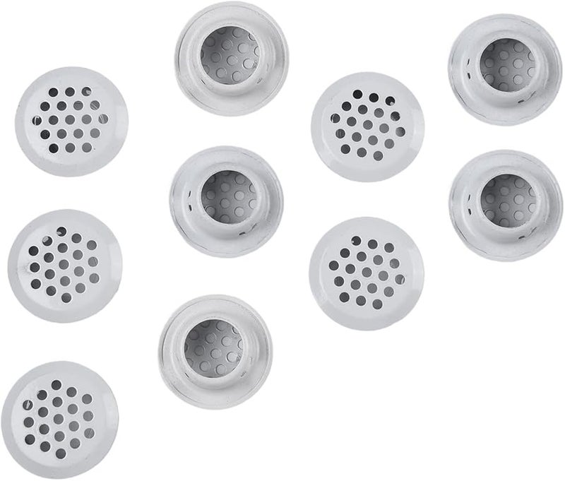 أغطية فتحات تهوية من الفولاذ المقاوم للصدأ 10 قطع مائلة 29 مم باللون الأبيض للخزانة وخزانة الملابس - Image 4