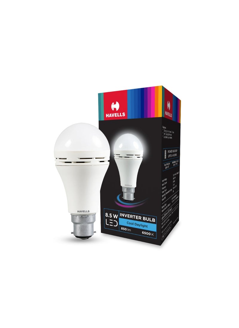 Havells HAVELLS 85w LED Emergency Bulb Shatter Resistant Cool Day White 6500K B22 LED Bulb Base Inverter Bulb for home4 Hours battery back up Liion Battery Over charging Protection  - Image 1