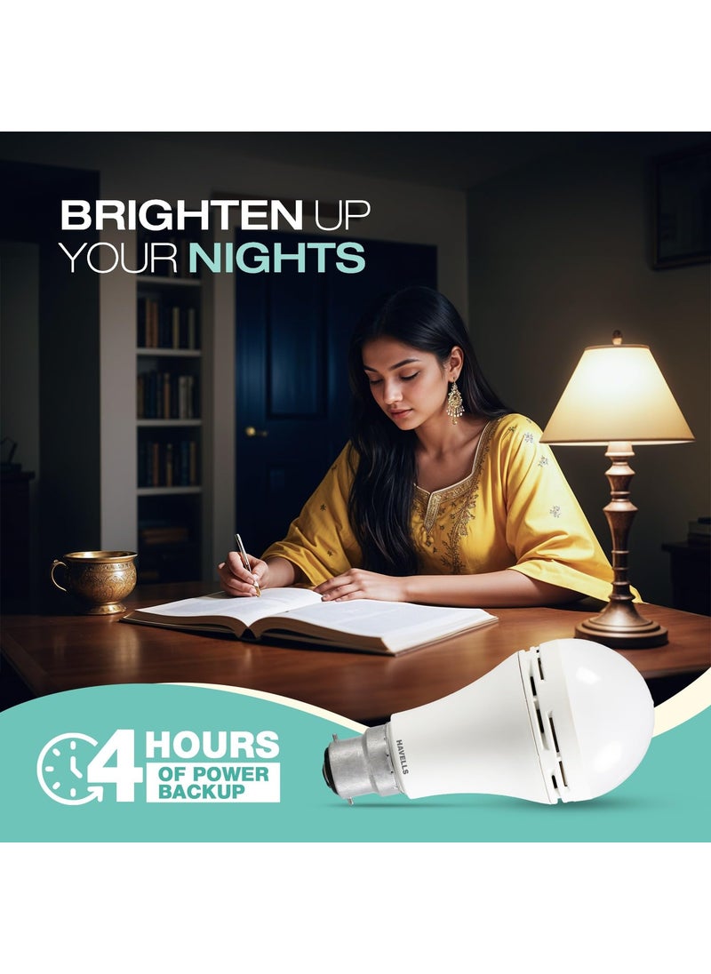 Havells HAVELLS 85w LED Emergency Bulb Shatter Resistant Cool Day White 6500K B22 LED Bulb Base Inverter Bulb for home4 Hours battery back up Liion Battery Over charging Protection  - Image 4