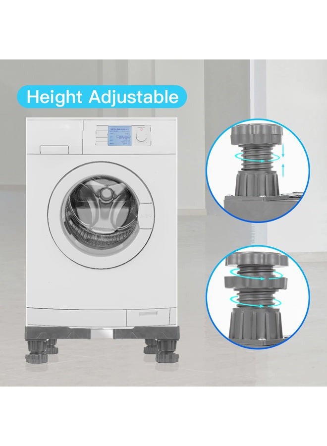 Nefish Adjustable Mini Fridge Stand with 4 Strong Feet, Universal Washing Machine, Washer and Dryer Base, Multifunctional Appliance Base (Gray) - Image 5