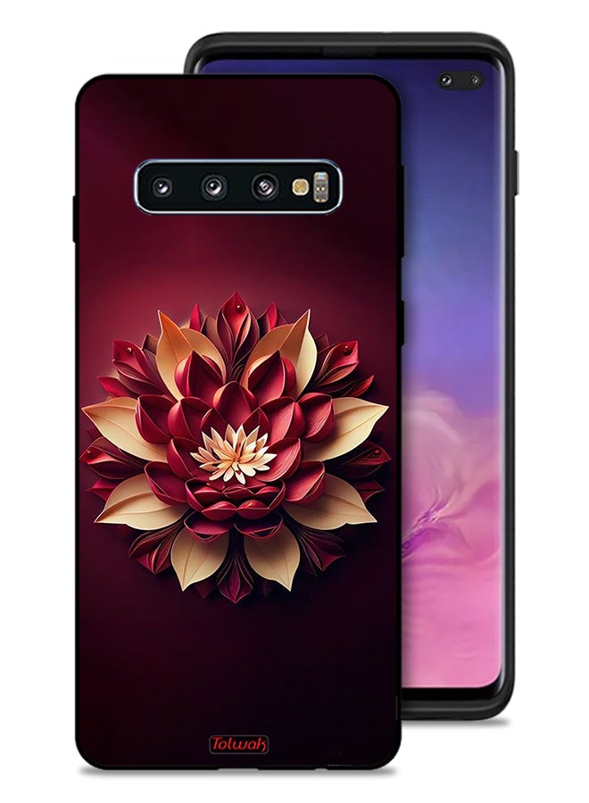Tolwak Samsung Galaxy S10 Plus Protective Case Cover Flower Abstract Design - Image 1