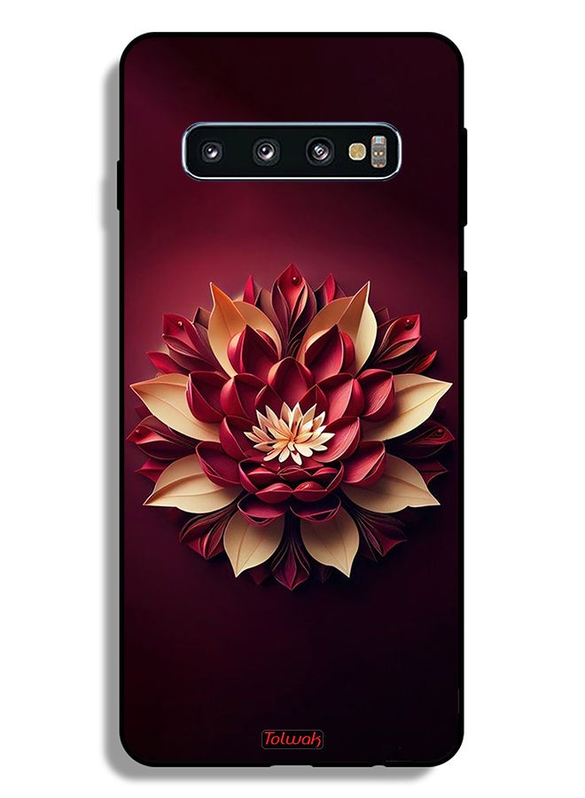 Tolwak Samsung Galaxy S10 Plus Protective Case Cover Flower Abstract Design - Image 2