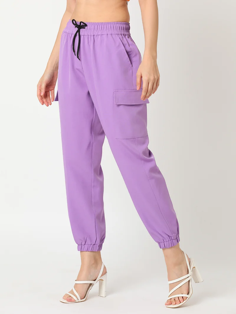 جلو باص بنطلون رياضي نسائي فضفاض بجيوب