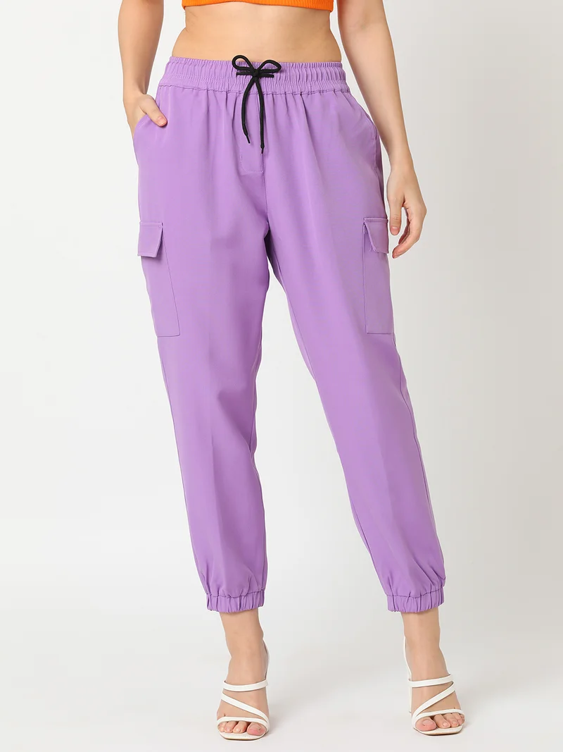 جلو باص بنطلون رياضي نسائي فضفاض بجيوب