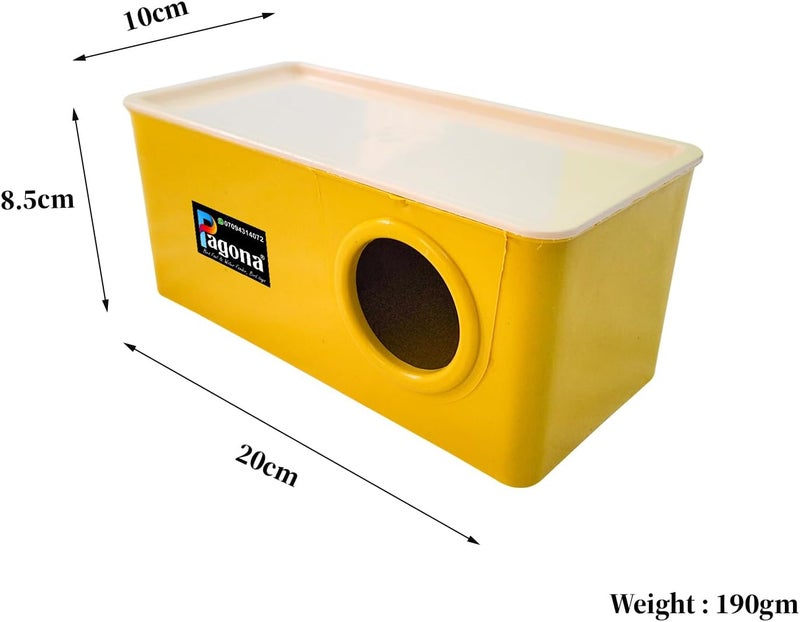 Pagona Plastic Bird Nest Box with Cage Mounting Hook Suitable for Small Cage Birds Like Love Birds, Finches, Budgies, Canary & Sparrow (1) - Image 3