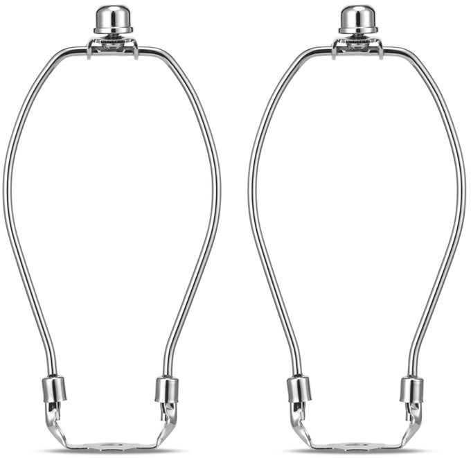 7 INCH LAMP SHADE HOLDER KIT WITH SOLID LAMPS FINIAL CAPS 2 SET HEAVY DUTY LAMP HARP HOLDER WITH 38 STANDARD SADDLE FOR TABLE AND FLOOR LAMPS NICKEL
