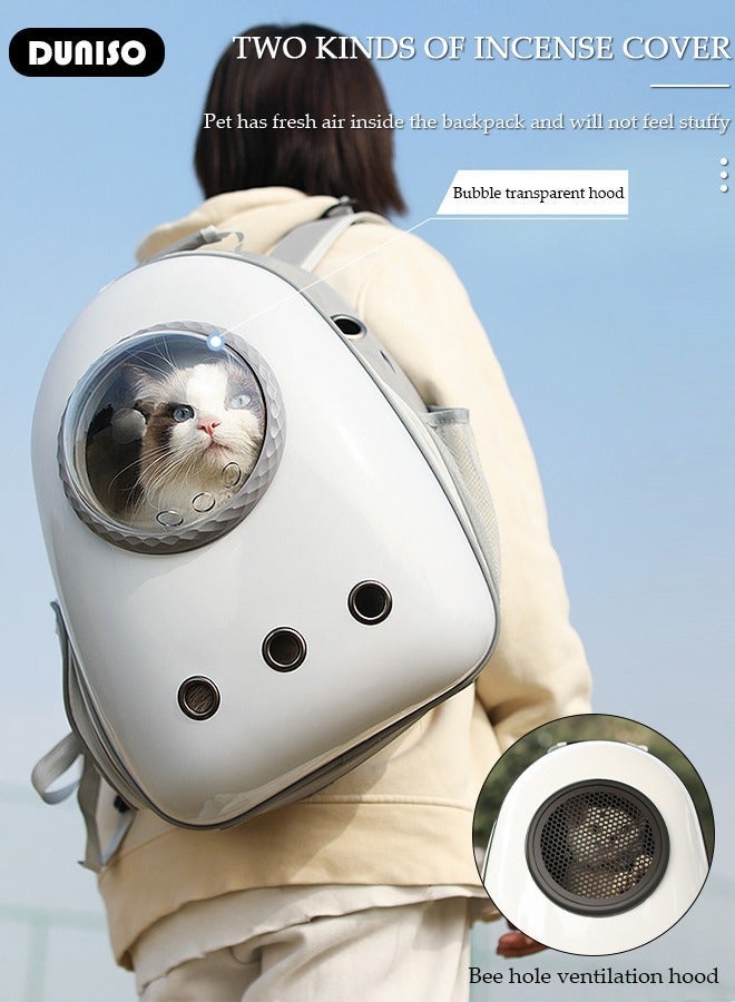 DUNISO Pet Carrier Backpack, Breathable Cat Carrier Bag, Pet Bubble Backpack, Pet Travel Bag with Space Cover, Transparent Waterproof Portable Pet Space Capsule Backpack for Travel, Hiking, Walking and Outdoor - Image 4