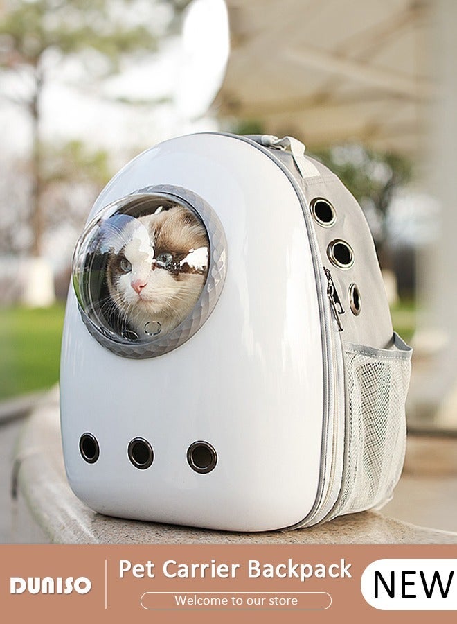 DUNISO Pet Carrier Backpack, Breathable Cat Carrier Bag, Pet Bubble Backpack, Pet Travel Bag with Space Cover, Transparent Waterproof Portable Pet Space Capsule Backpack for Travel, Hiking, Walking and Outdoor - Image 1