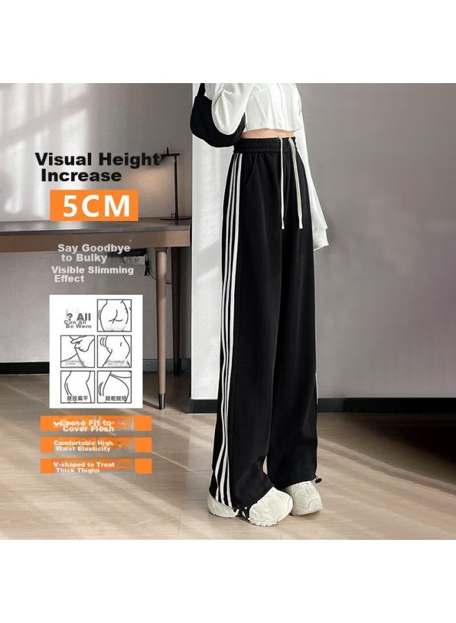 LANG SHA Langsha Women's Leggings, Two-way Straight-leg, Triple-on Cotton, Autumn Wear, Sports Pants, Elastic Ankle, Loose High-waist, Drawstring Sweatpants - Image 4