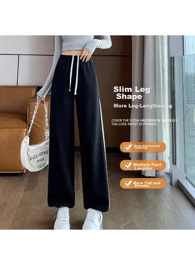 LANG SHA Langsha Women's Leggings, Two-way Straight-leg, Triple-on Cotton, Autumn Wear, Sports Pants, Elastic Ankle, Loose High-waist, Drawstring Sweatpants - Image 5