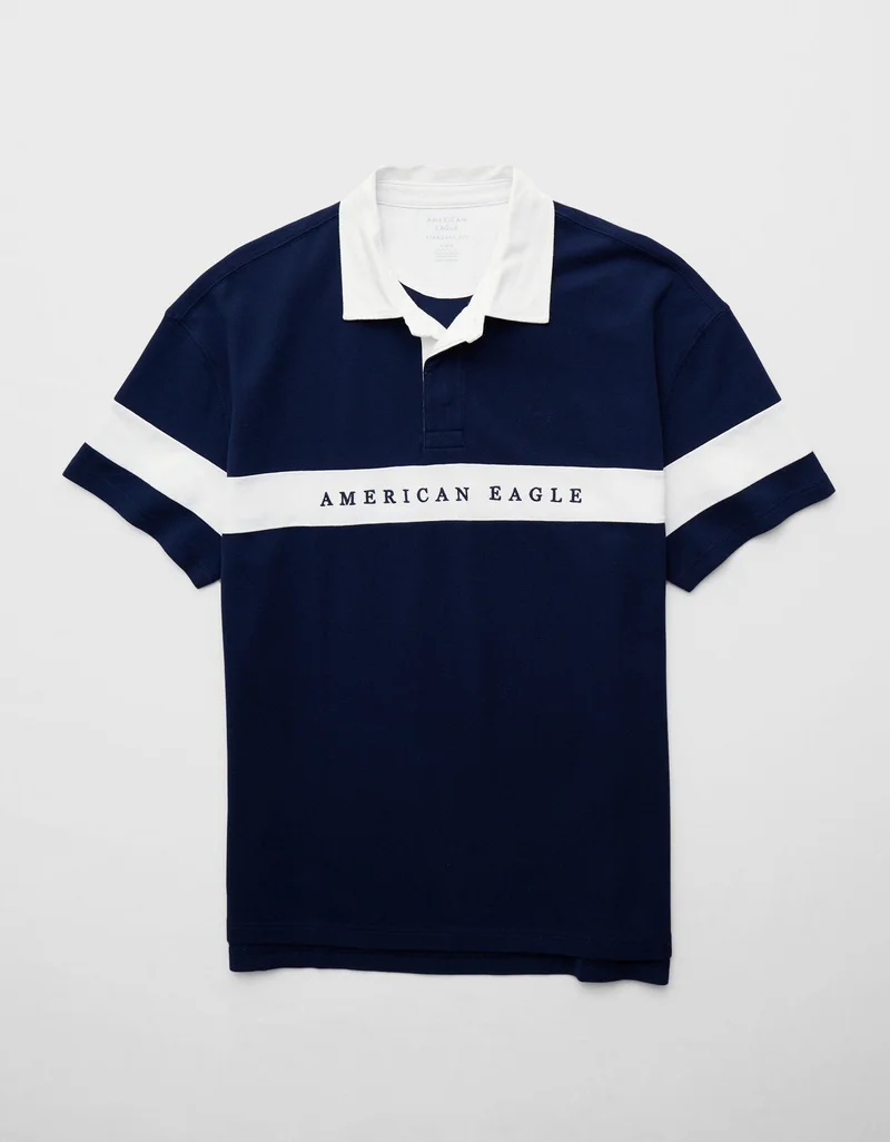 American Eagle  AE Logo Rugby Polo Shirt for Men | Best Price UAE