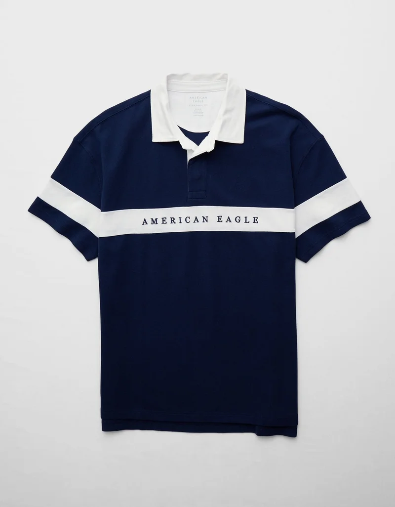 American Eagle  AE Logo Rugby Polo Shirt for Men | Best Price UAE