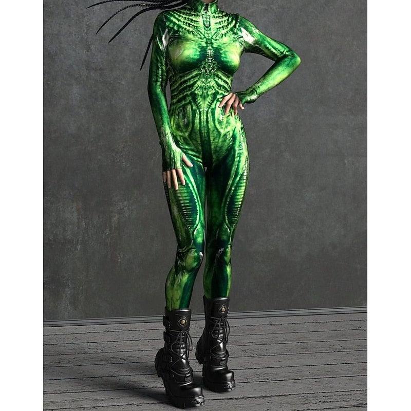 Bluejw Carnival Costume Full Body Suit Patterned Zentai Suits Cosplay Costume Bodysuit Printing Front Zipper Sexy Costume Halloween Men's Women's Boys' Costume for Party Performance Masquerade Kid's Adults' - Image 5