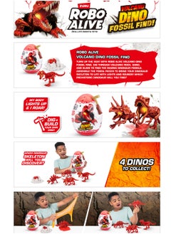 ROBO ALIVE S001-ROBO ALIVE-DINO FOSSIL FIND-SERIES 2 Surprise Egg,Bulk,12pcs,No Inner,STD Color Assortment  - Image 2