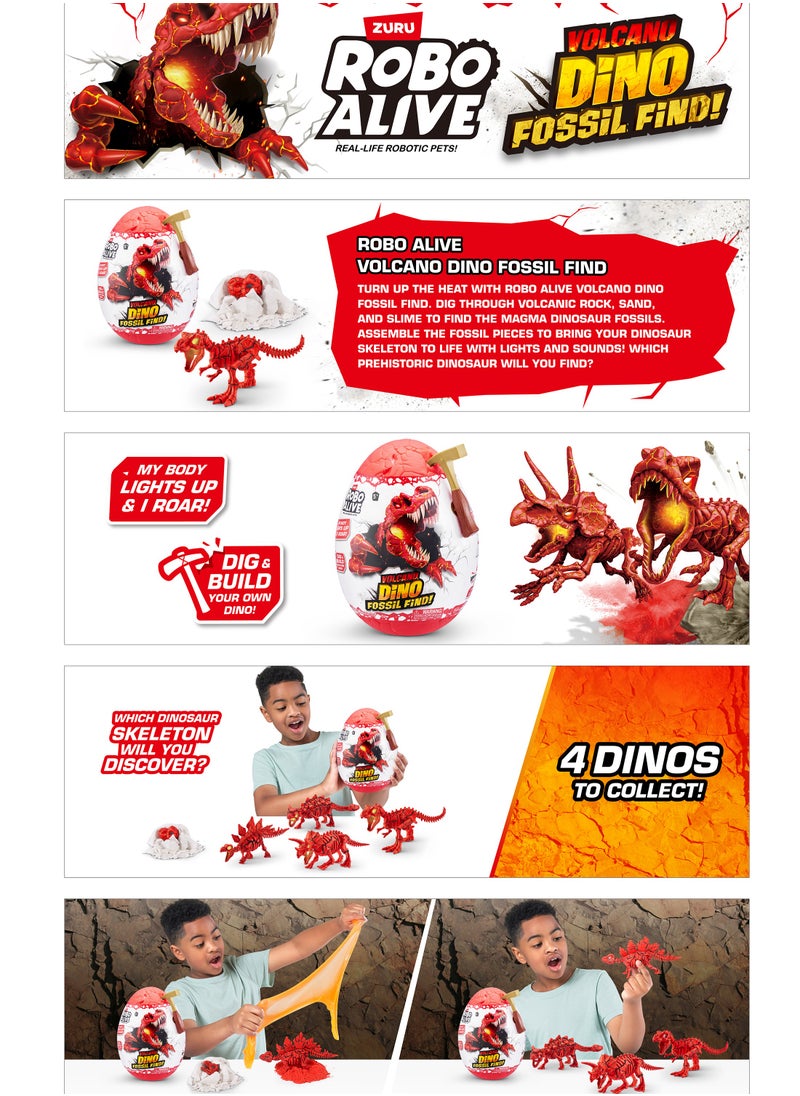 ROBO ALIVE S001-ROBO ALIVE-DINO FOSSIL FIND-SERIES 2 Surprise Egg,Bulk,12pcs,No Inner,STD Color Assortment  - Image 2