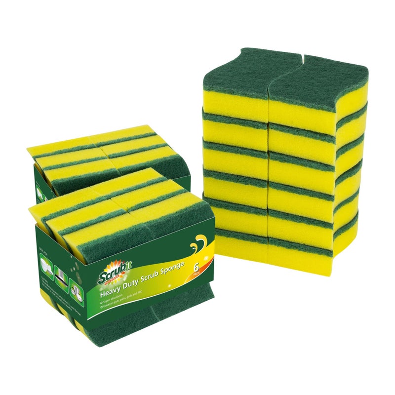 SCRUBIT 24 Pack Heavy Duty Scrub Sponges by SCRUBIT  Kitchen Dish Sink and Bathroom Cleaning Scrubber Sponge  with NonSmell Scouring Pad New Packaging