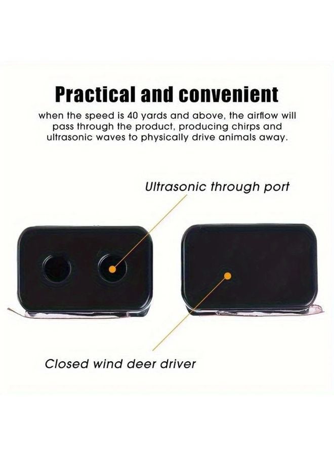 Black Deer Whistles 2pcs Animal Repeller Soundwave Technology Collision Prevention - Image 4