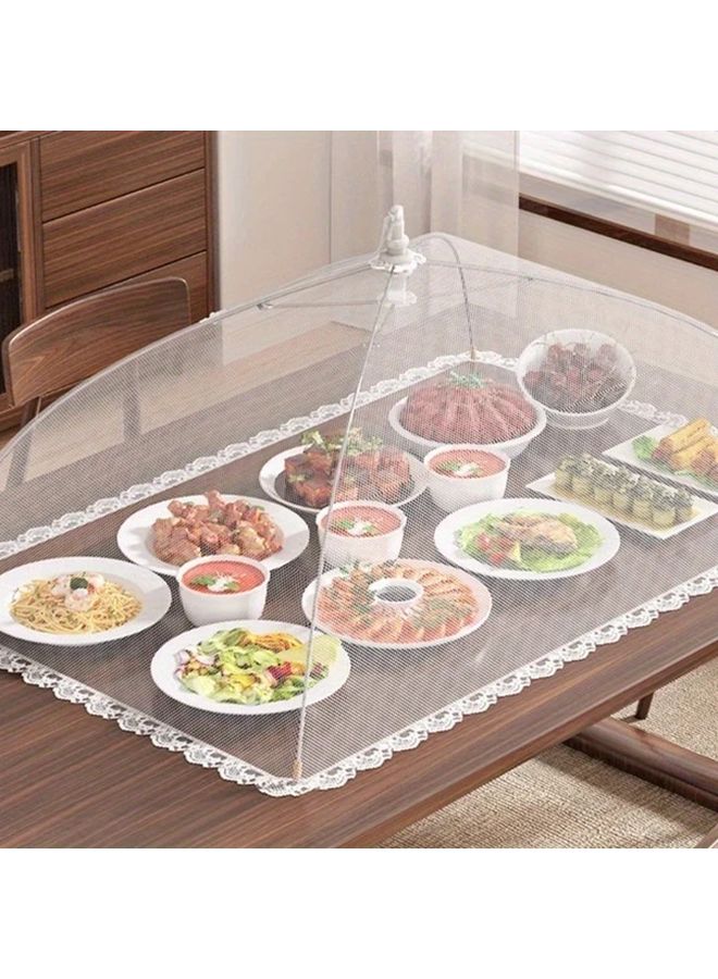 White Rectangle Food Cover Mesh Washable Insect Proof Protective Dish Covers - Image 2