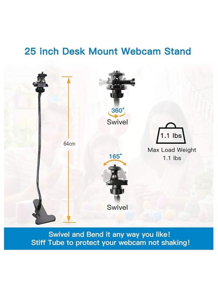 erorex 25 Inch Webcam Stand - Flexible Desk Mount Clamp Gooseneck Stand Compatible with Logitech Webcam C930e,C930,C920, C922x,C922, Brio 4K, C925e,C615 - Image 4