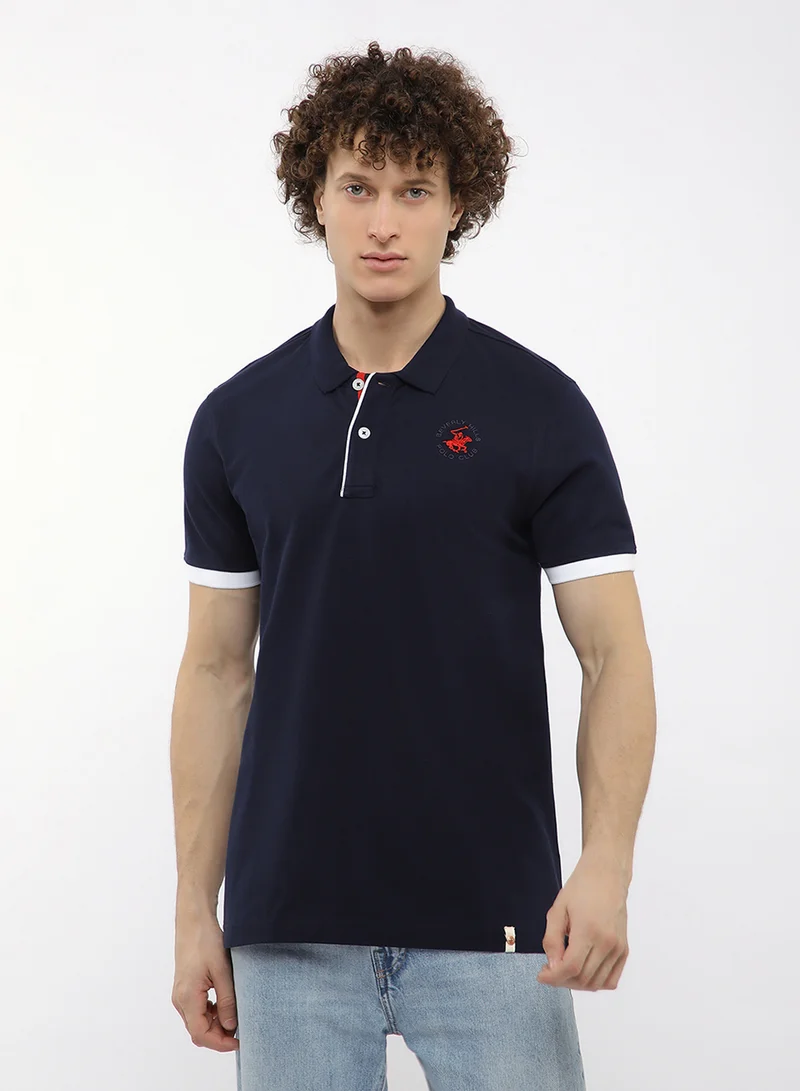 Logo Collar Striped Polo