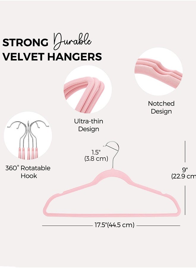 Premium Velvet Hangers 50 Pack, Non-Slip Flocked Felt Hangers, Sturdy Clothes Hangers Heavy Duty Coat Hangers and Suit Hangers, Durable Slim Pink Hangers for Closet Space Saving - pzsku/ZB7A7E32B41DF4837D8ABZ/45/_/1706342365/ae5becbe-8588-434d-af04-0293d568d3b6