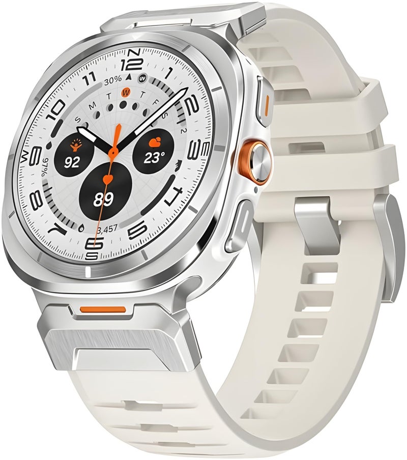 NEXT STORE Rugged Wide Silicone Band Compatible with Samsung Galaxy Watch 7 Ultra 47mm – Durable Strap with Stainless Steel Adapter - Image 1