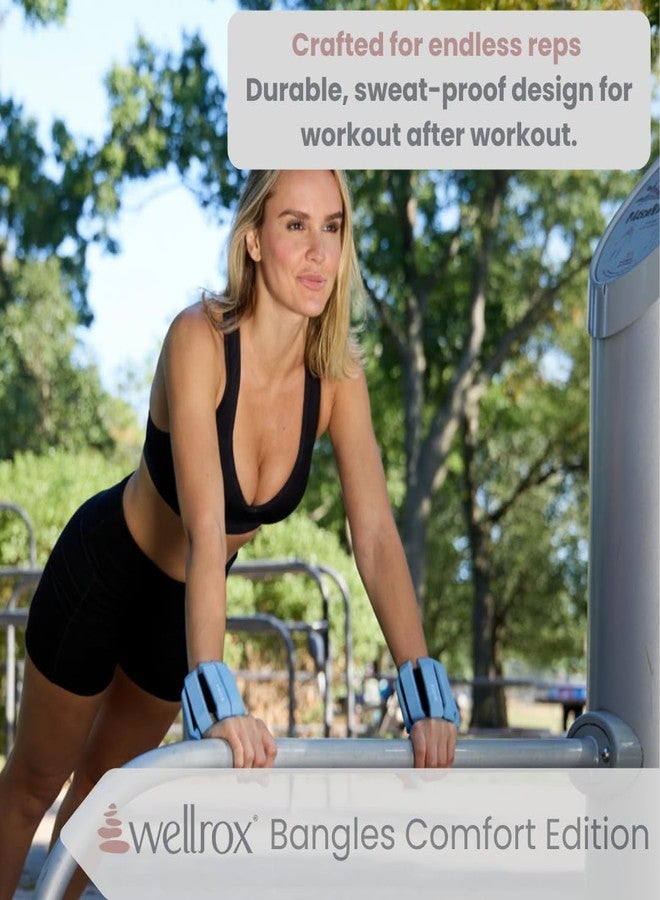 Wellrox أساور ويلروكس الموزونة - إصدار مريح - 2.4 رطل (1.2 رطل لكل وزن معصم) أوزان قابلة للتعديل للكاحل والمعصم للنساء والرجال - أوزان للذراعين للمشي والبيلاتس واليوغا - Image 2