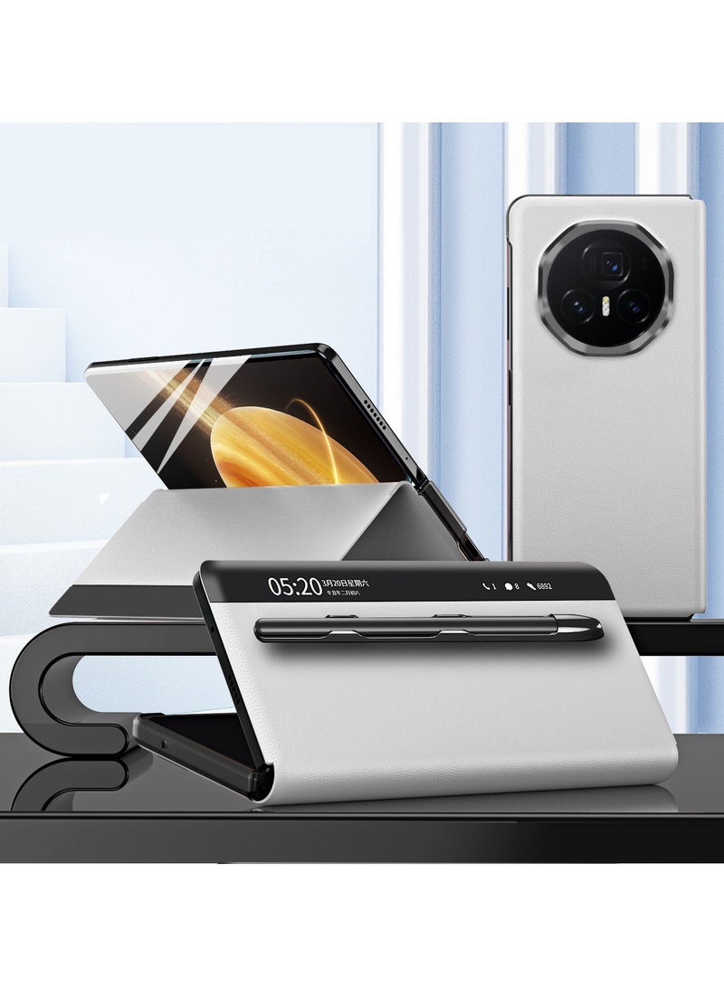 Case Compatible with Honor Magic V3 Case, Excellent Leather Material, No flip Cover for answering, with Pen Slot and Hidden Bracket Design, Earthquake and Fall Resistance
