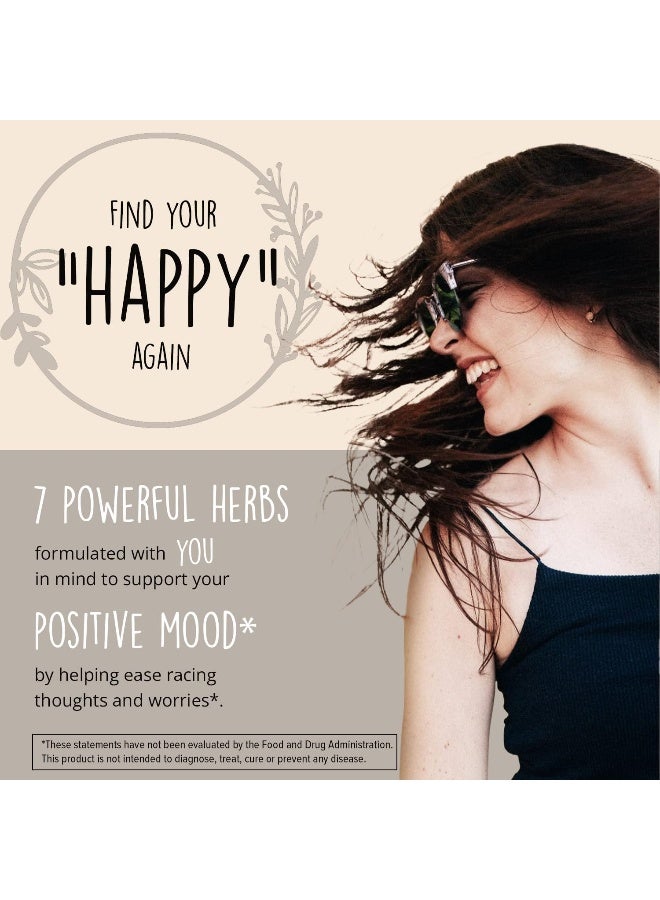 Happy Healthy Hippie Non-GMO Joy-FilLED Plant-Based Supplement 60 Vegan Capsules for Anxiety and Depression Relief - Image 2