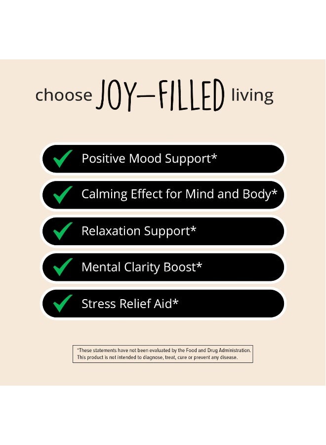 Happy Healthy Hippie Non-GMO Joy-FilLED Plant-Based Supplement 60 Vegan Capsules for Anxiety and Depression Relief - Image 3