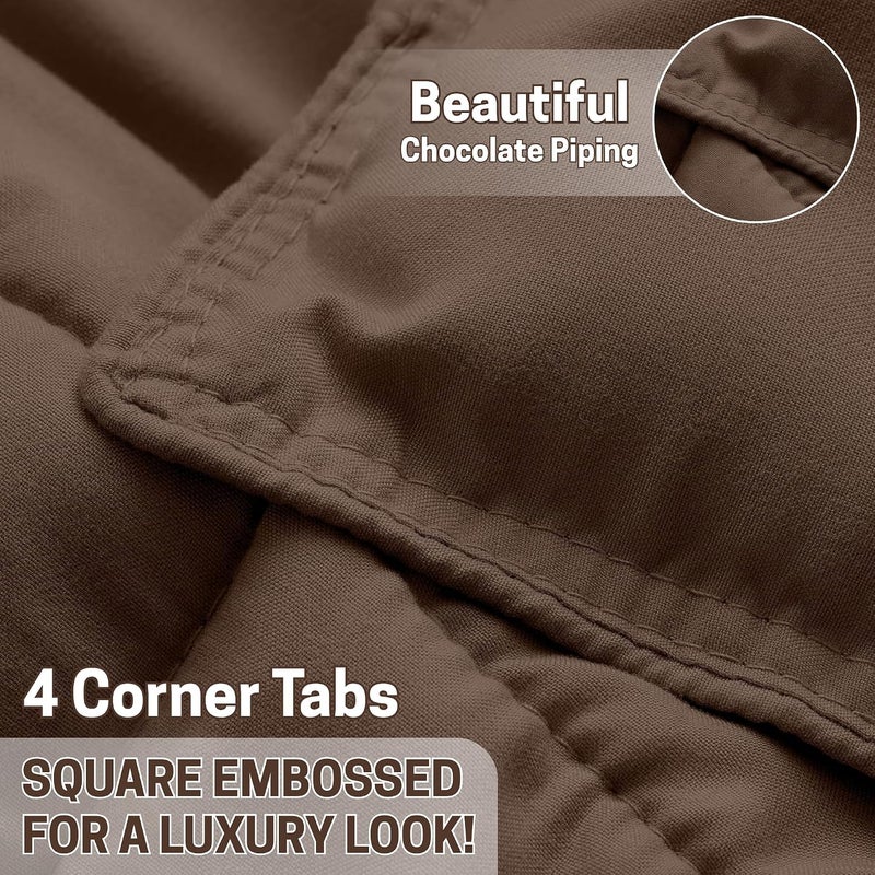 Bed Comforter with Lightweight & Soft Down Alternative | Reversible Cooling Comforter for bedding Duvet Inserts for All Seasons with Washable Microfiber Quilt (Chocolate, 160 x 220cm) - Image 5