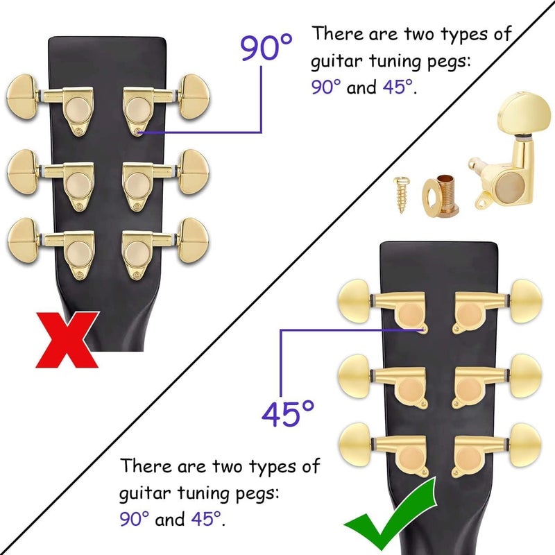 Gusnilo Guitar Tuning Pegs 6 Pcs 3l3r Acoustic Guitar Tuner Guitar Pegs Guitar Parts Guitar Machine Heads KnobsGuitar Replacement Buttons Knobs - Image 4