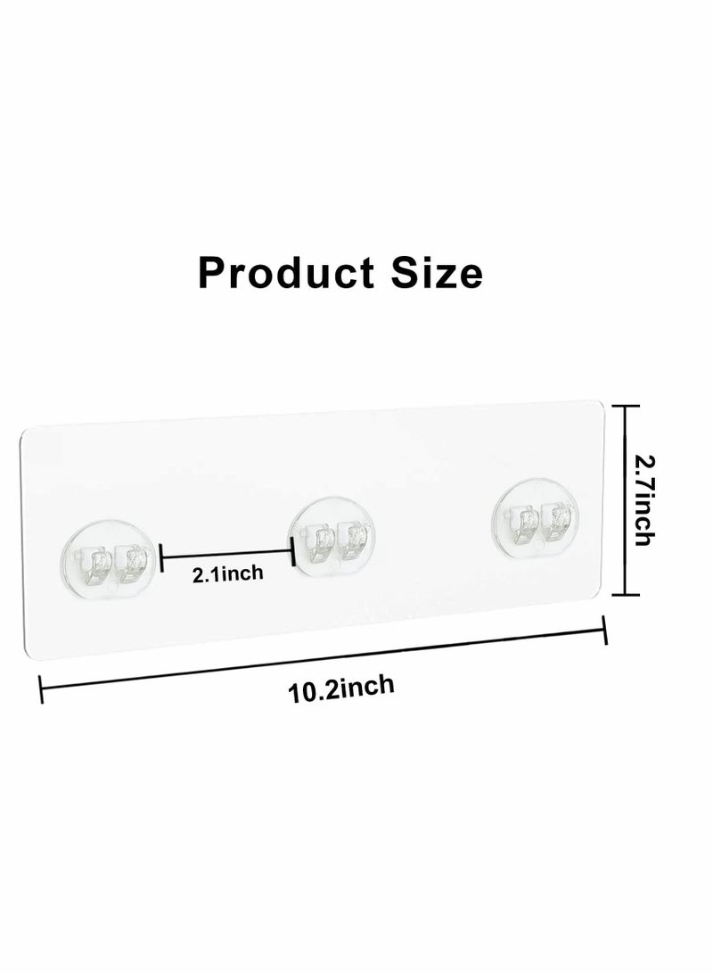 Excefore Corner Shower Caddy Adhesive Sticker Replacement Hook,   with Strong Sticky, No Drilling Bath Toilet Kitchen Organizer Accessories (Transparent 3 hooks) 4 PCS - Image 4