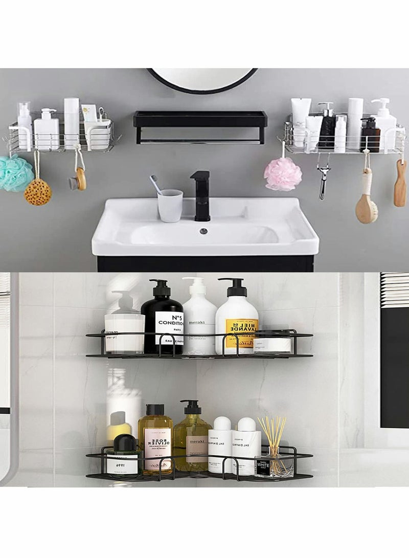 Excefore Corner Shower Caddy Adhesive Sticker Replacement Hook,   with Strong Sticky, No Drilling Bath Toilet Kitchen Organizer Accessories (Transparent 3 hooks) 4 PCS - Image 2