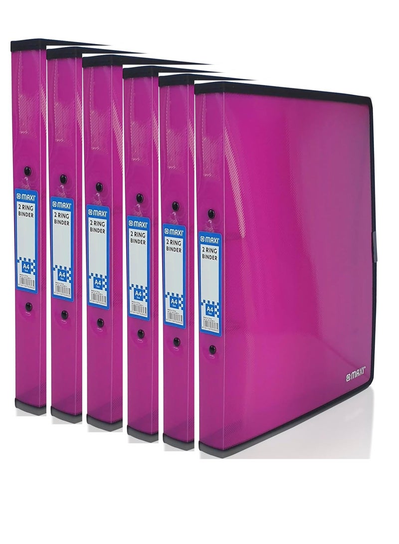 Maxi 6-Piece A4 Size Two Ring Binder Pink  - Image 1