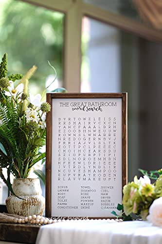 Lavender Inspired Word Search-Framed Wooden Sign-Funny Bathroom Wall Art Decor-Rustic Farmhouse Sign-Half Bath Decor-Kids Decor-Housewarming Present (WHITE) - Image 2