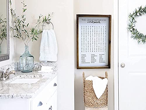 Lavender Inspired Word Search-Framed Wooden Sign-Funny Bathroom Wall Art Decor-Rustic Farmhouse Sign-Half Bath Decor-Kids Decor-Housewarming Present (WHITE) - Image 3