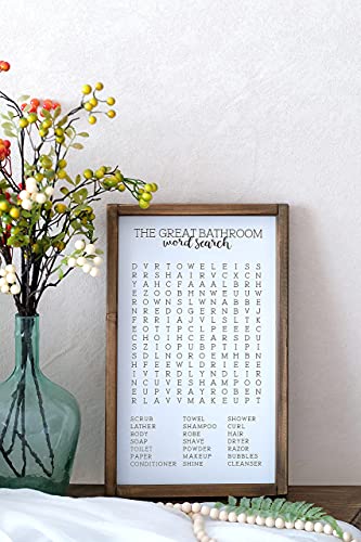 Lavender Inspired Word Search-Framed Wooden Sign-Funny Bathroom Wall Art Decor-Rustic Farmhouse Sign-Half Bath Decor-Kids Decor-Housewarming Present (WHITE) - Image 5