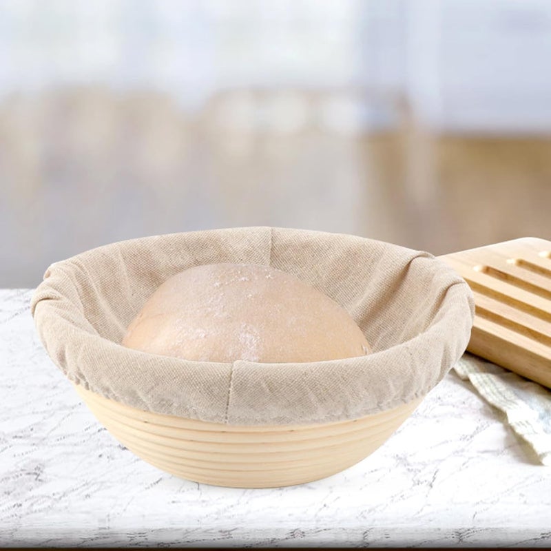 2pcs Sourdough Bread Basket Cloth Cover Linen Proofing Basket Liner Set Beige round 20x8cm Oval 21x15x8cm for Dough Baking and Fermentation - Image 4