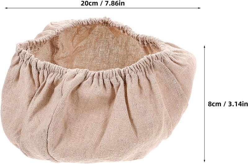 2pcs Sourdough Bread Basket Cloth Cover Linen Proofing Basket Liner Set Beige round 20x8cm Oval 21x15x8cm for Dough Baking and Fermentation - Image 2