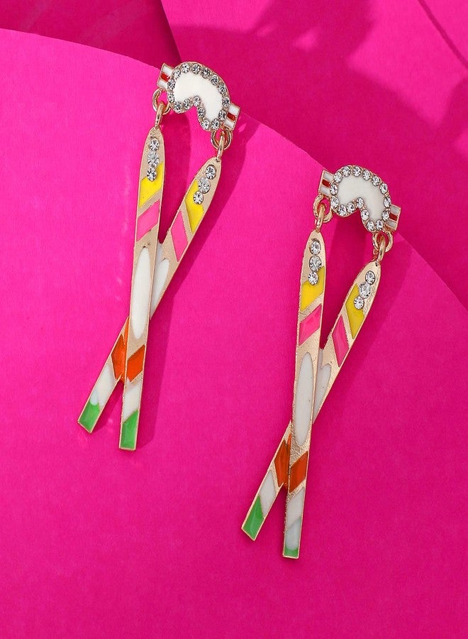 SOHI Designer Multicolor Drop Earrings for Women & Girls, jewellery for women, light weight earrings, Push Closure, modern, statement, artificial earrings for women, western earrings (4426) - Image 2
