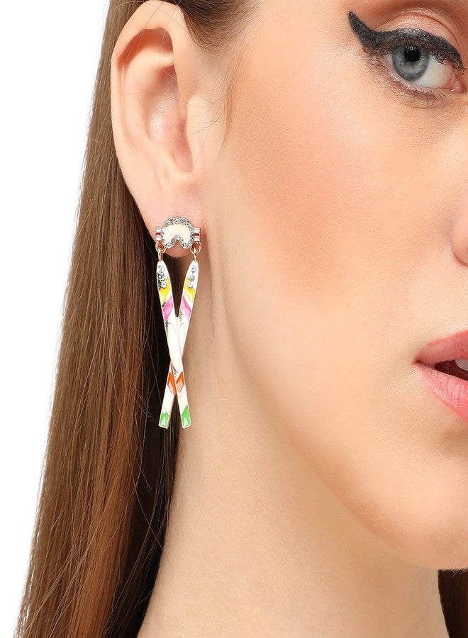 SOHI Designer Multicolor Drop Earrings for Women & Girls, jewellery for women, light weight earrings, Push Closure, modern, statement, artificial earrings for women, western earrings (4426) - Image 5