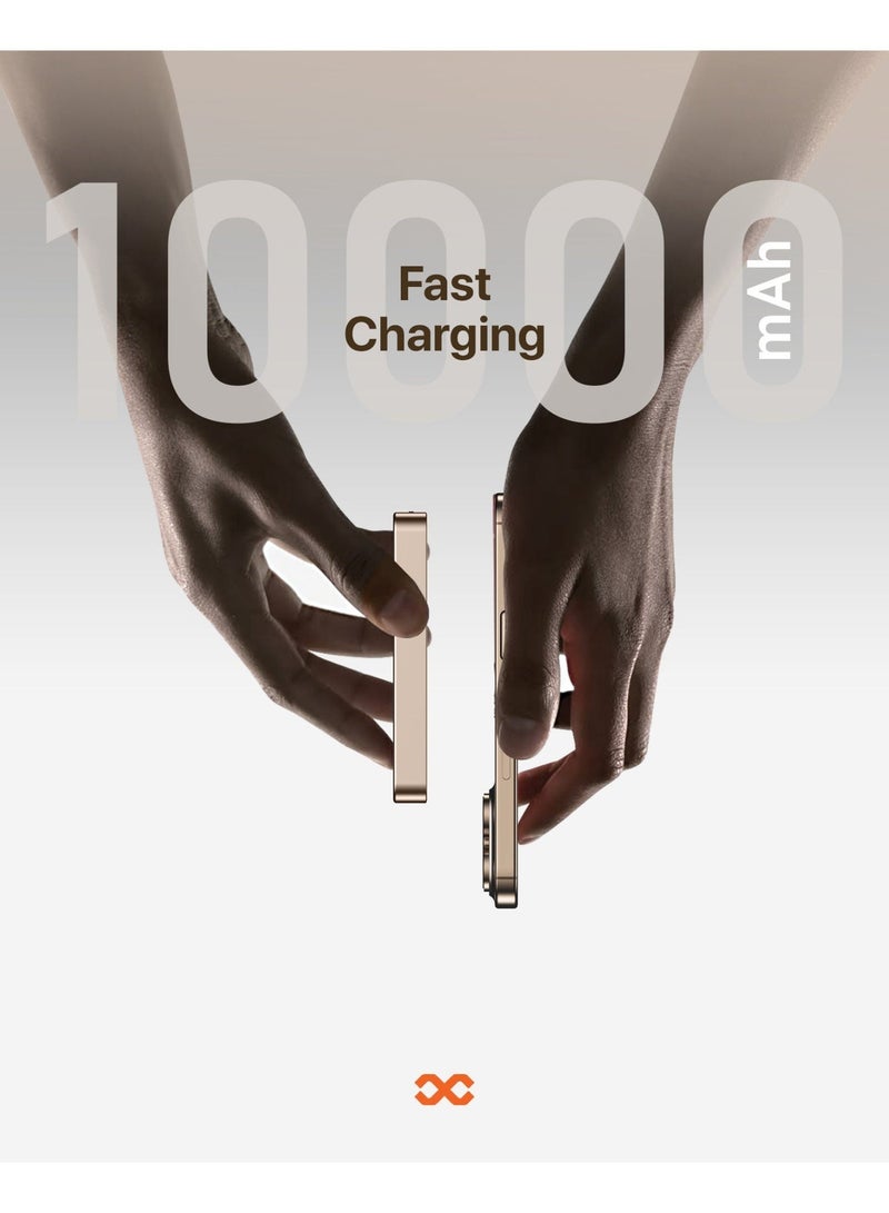 INFINYTY Power Bank 10000mAh Wired & Wireless Charging, Magsafe Compatible, 1 Year Warranty, Desert Titanium, Ultra-Slim 12.4mm, USB-C 20W Fast Charging, Compact, Light Weight, Portable, Premium Aluminum Alloy and Glass Body, Versatile Compatibility with Smartphones - Image 4